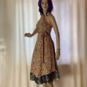 One of a kind double layered silk wrap skirt.